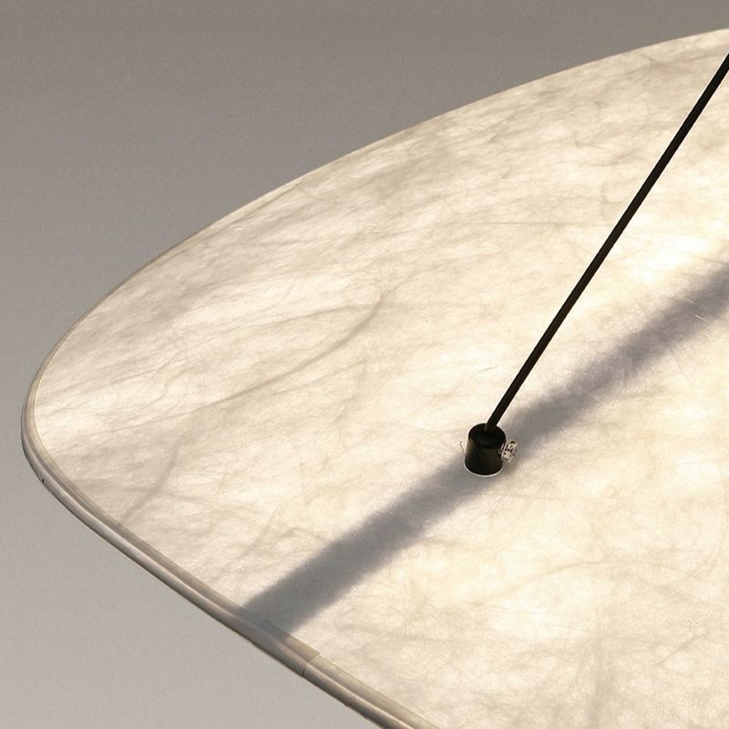 Lampa wisząca w stylu Japandi — ręcznie tkany jedwabny klosz, Ø40/Ø60/Ø80
