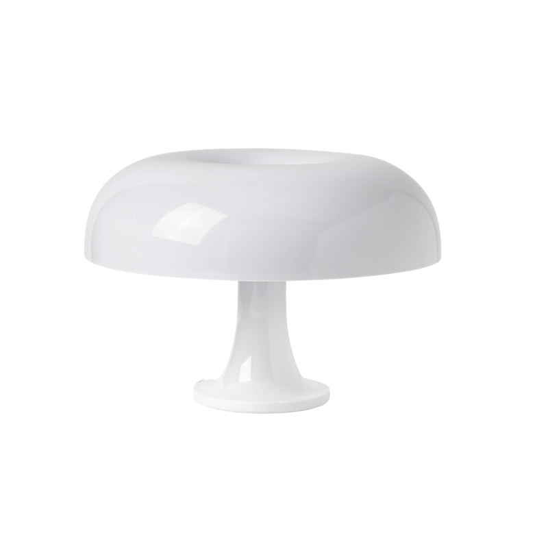 Retro lampa stołowa w kształcie grzybka — ściemniane, ciepłe białe światło