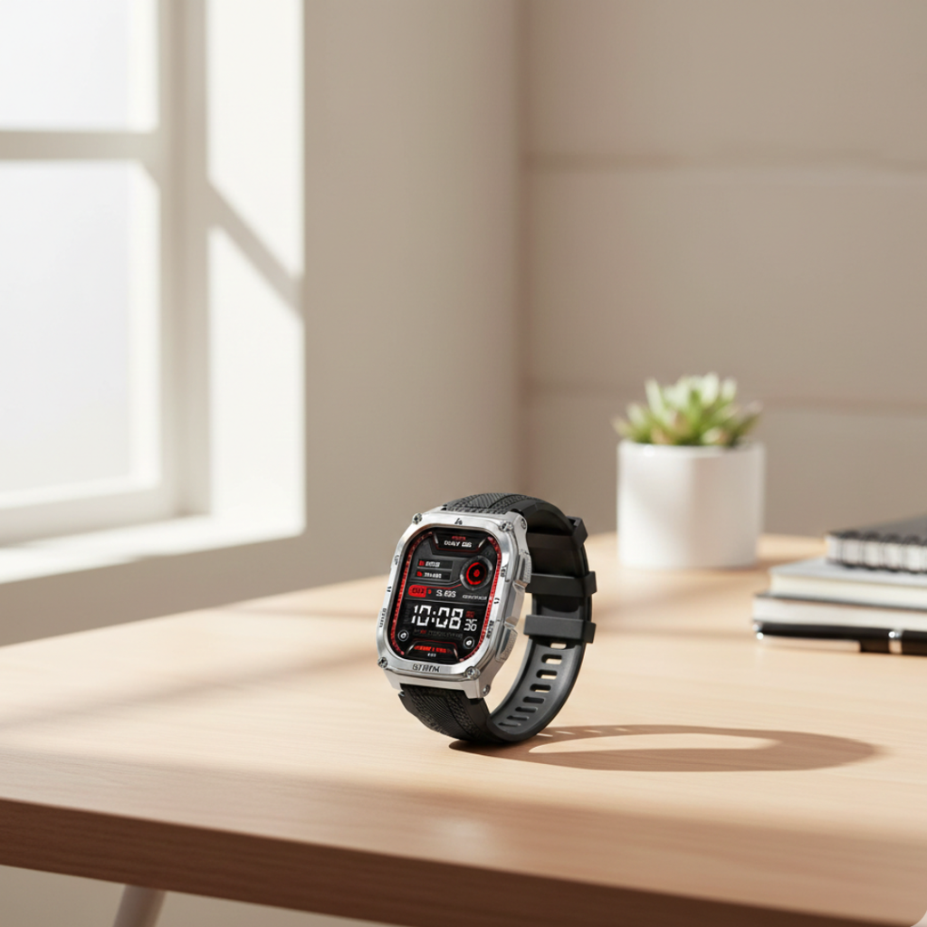 Wytrzymały wojskowy smartwatch GPS — wyświetlacz AMOLED 1,96 cala, wodoodporność 10 ATM