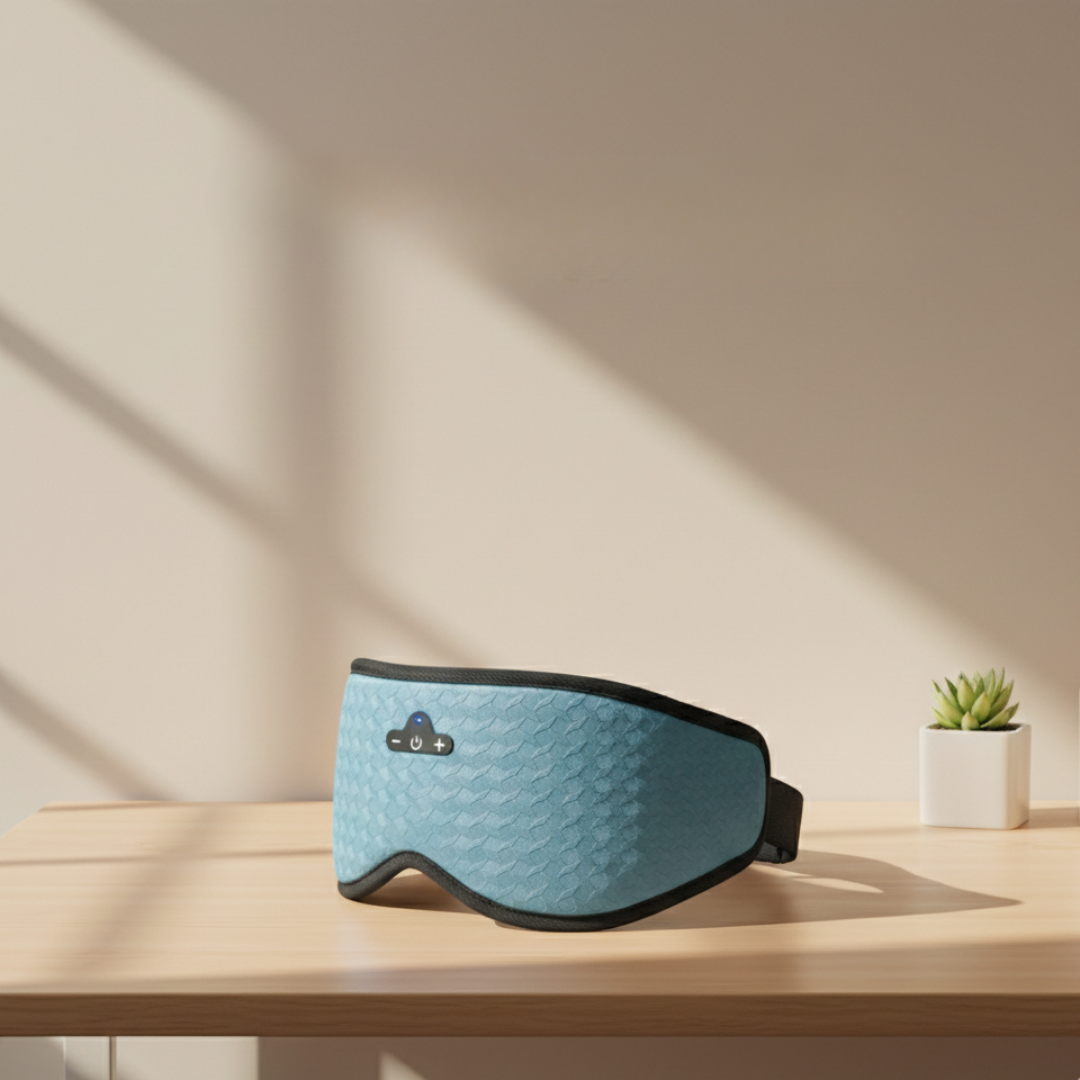 Máscara de Olhos Bluetooth com Áudio 3D — Reprodução sem Fios, Conjunto de Acessórios de Viagem