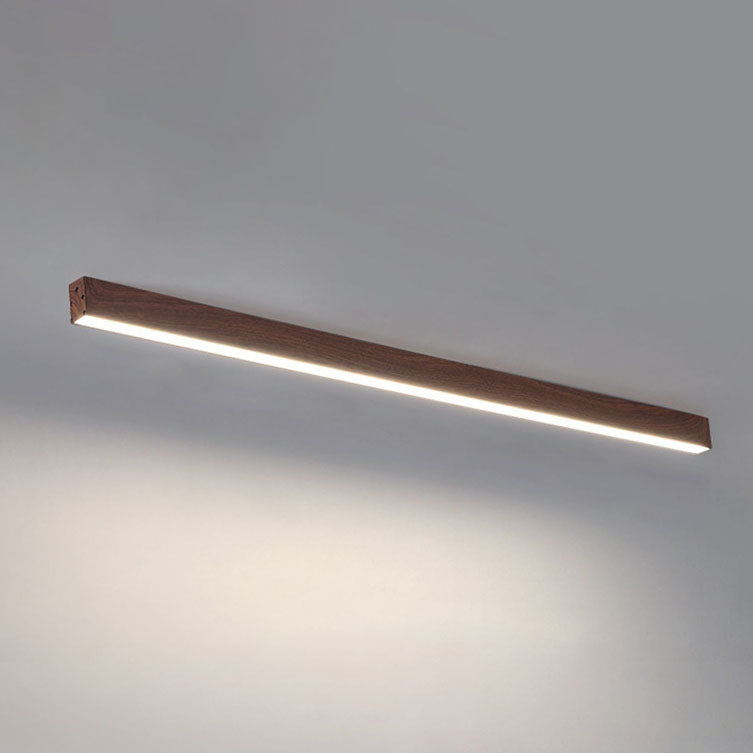 מנורה ליניארית מאלומיניום, בגימור עץ, LED מובנה 60/100/120cm