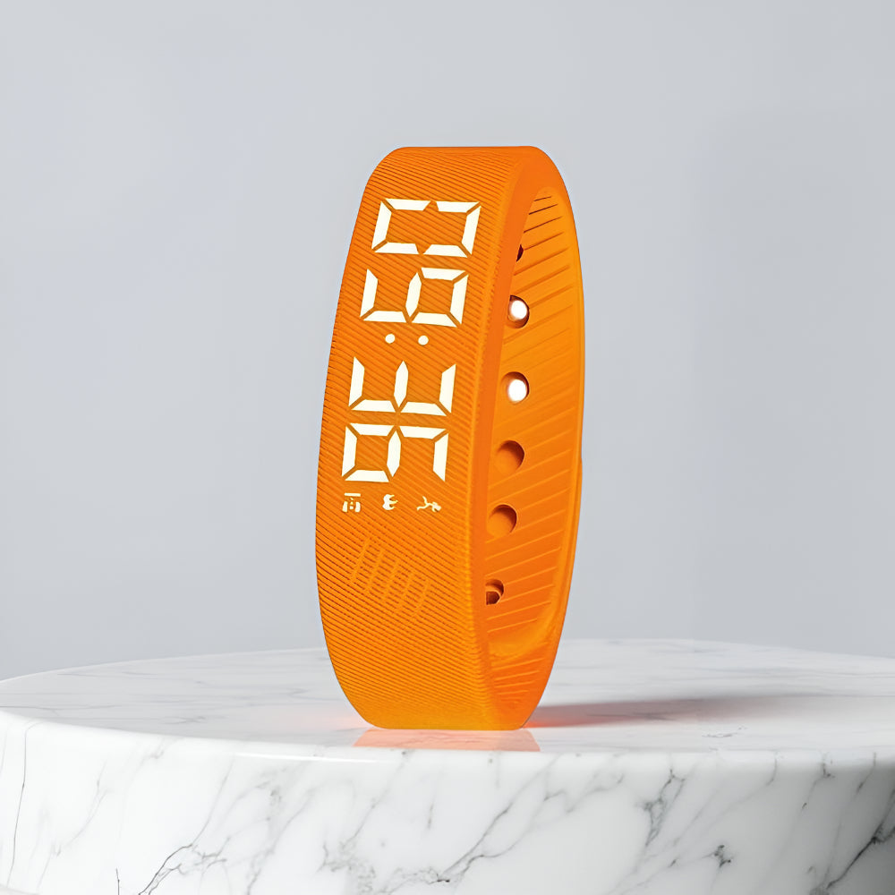 Digital LED-sportklocka — silikonarmband, vattentät USB