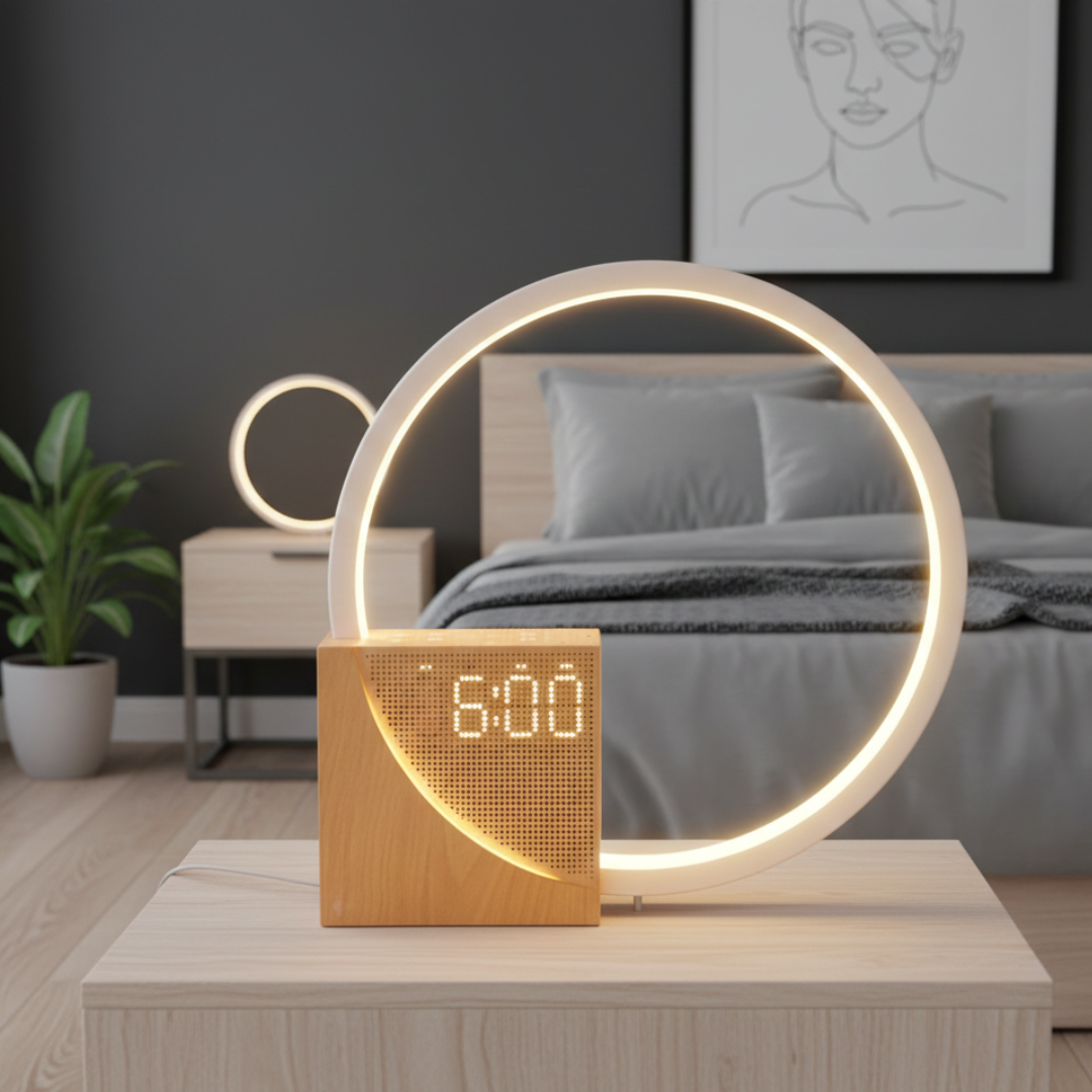 White Noise Bedside Lamp — Touch-Activated Dimmable Nightlight