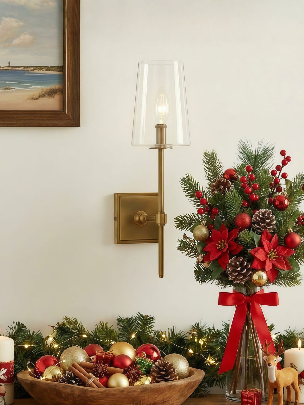 Wandlamp van helder glas — configuratie van één tot drie lampen