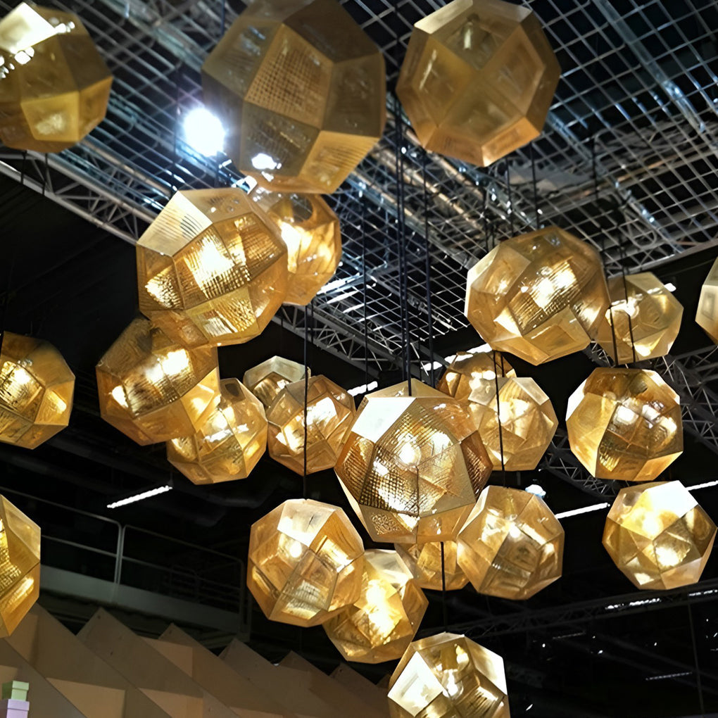 LichtDesign Geometric Round Pendant Lamp — 40 cm Diameter, Durable Black Metal