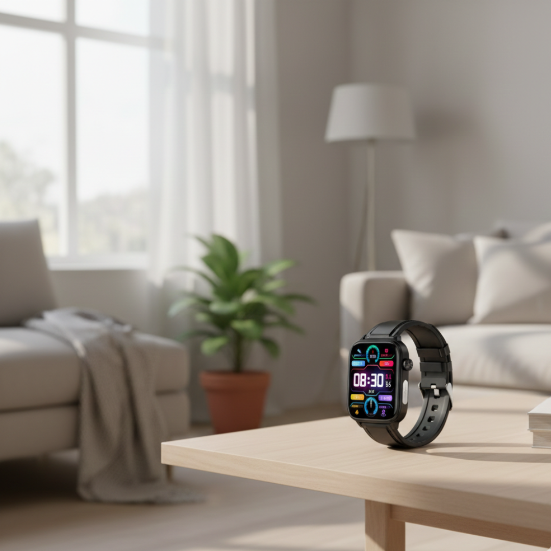 AMOLEDディスプレイ搭載防水スマートウォッチ、Bluetooth通話対応