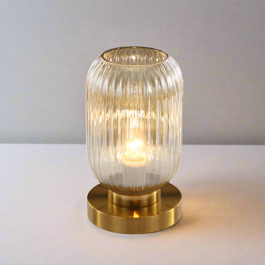 Aurelia Nordic Amber Table Lamp — Minimalist Silhouette, Warm Tinted Glow