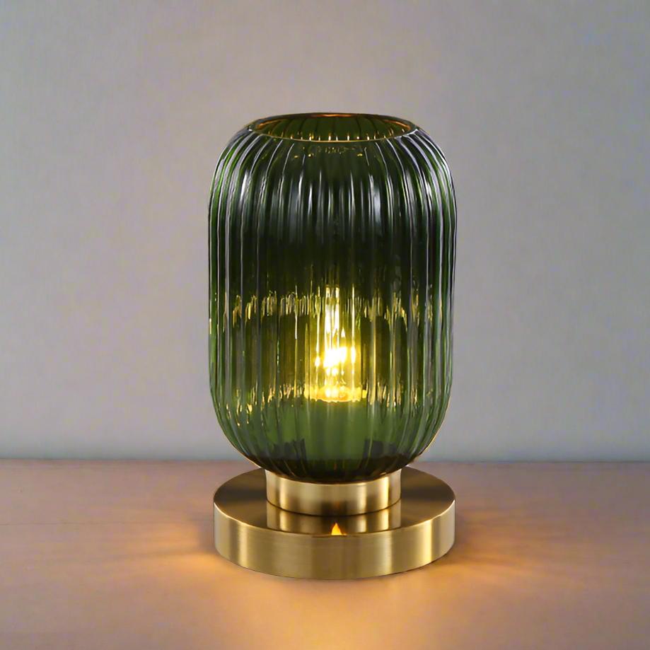 Aurelia Nordic Amber Table Lamp — Minimalist Silhouette, Warm Tinted Glow