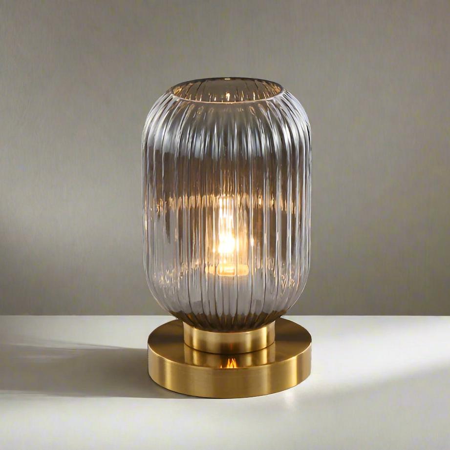 Aurelia Nordic Amber Table Lamp — Minimalist Silhouette, Warm Tinted Glow