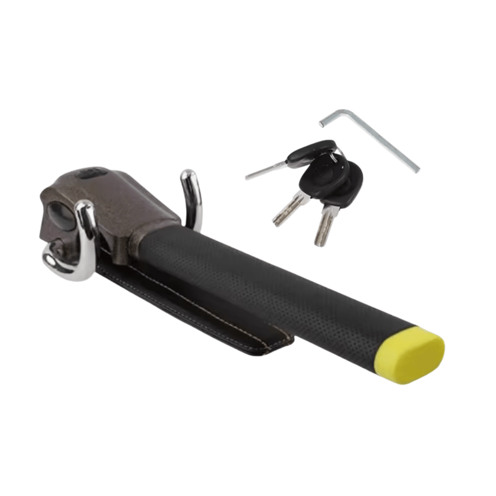 Blocco antifurto Premium GuardLock per volante – Sistema di chiusura triplo, allarme integrato