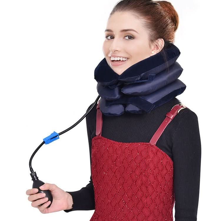 Inflatable Travel Neck Support Pillow — Adjustable Air Support, Compact Fold-Flat Profile