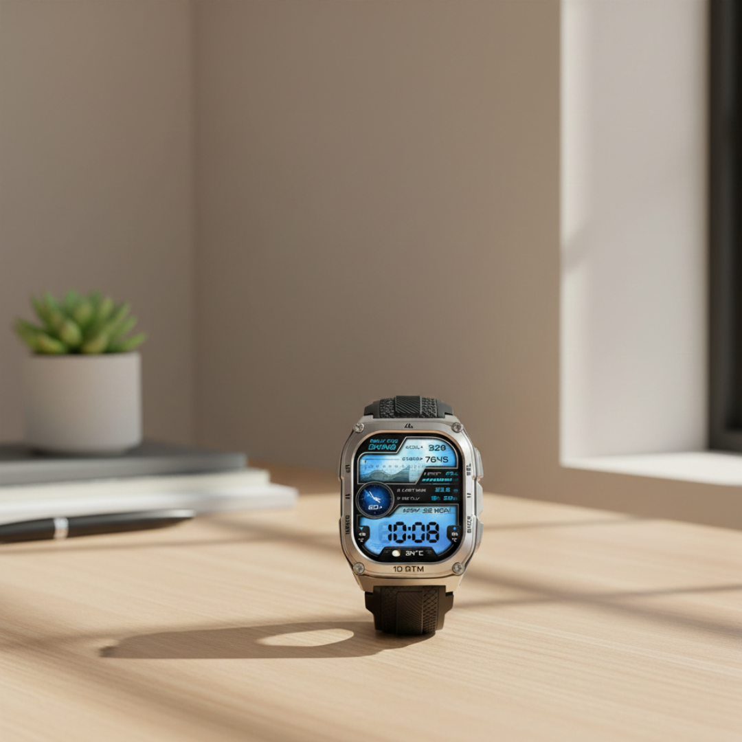 Wytrzymały wojskowy smartwatch GPS — wyświetlacz AMOLED 1,96 cala, wodoodporność 10 ATM