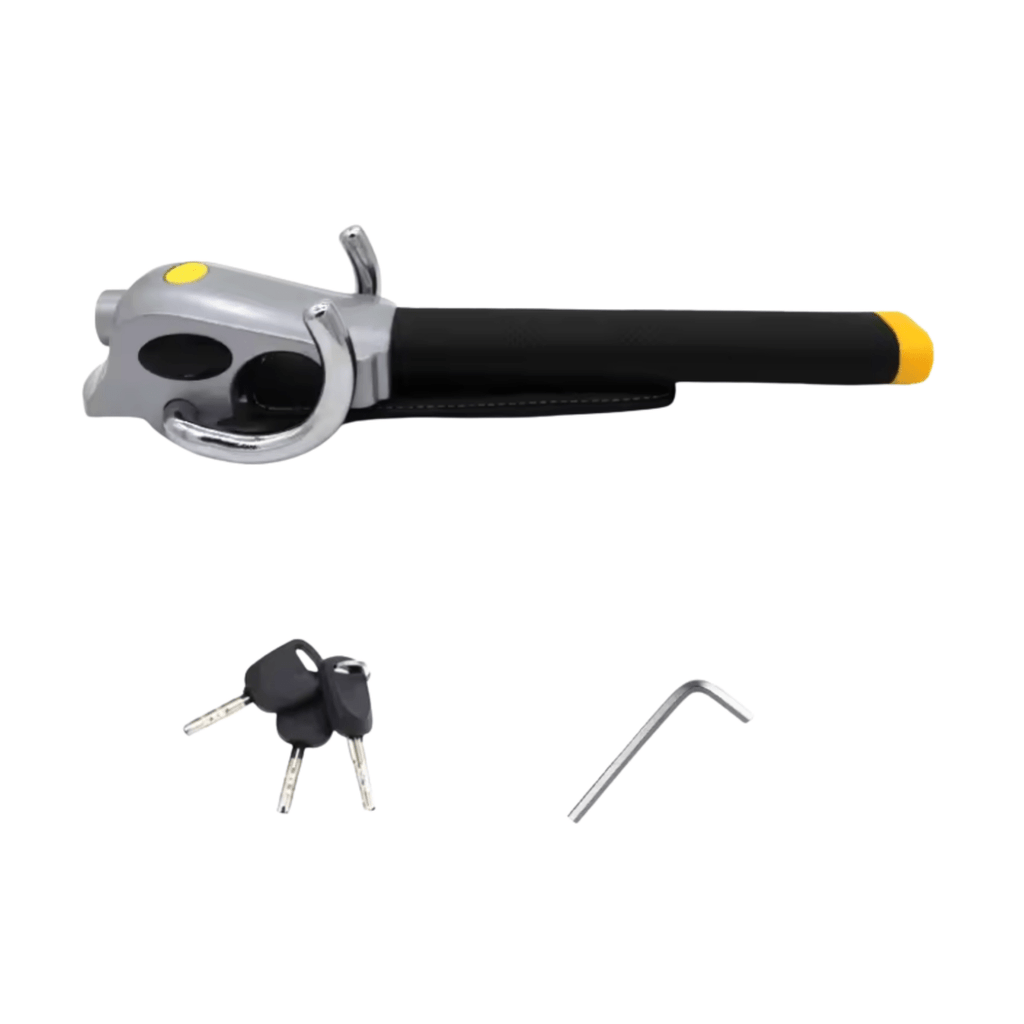 Blocco antifurto Premium GuardLock per volante – Sistema di chiusura triplo, allarme integrato