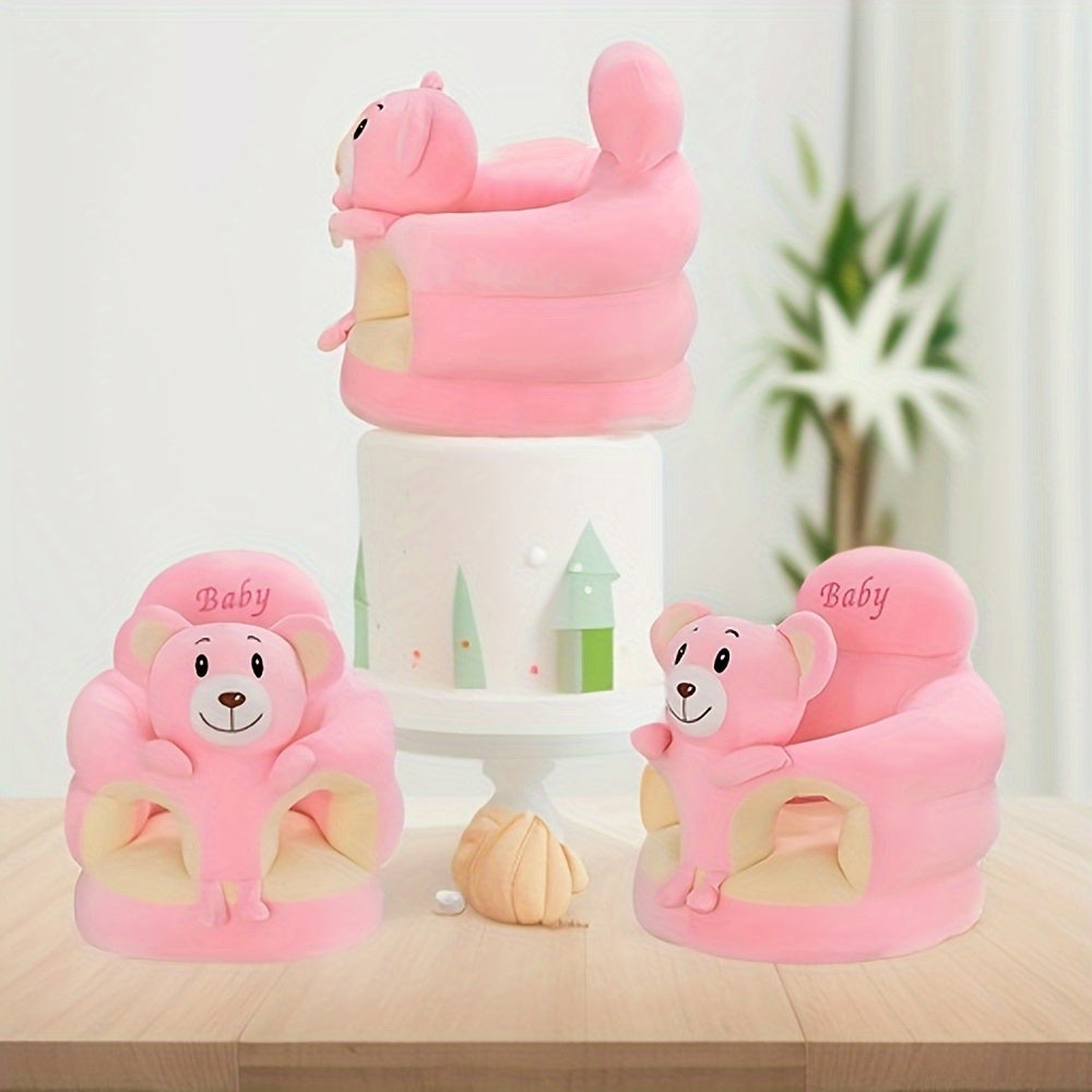 Plüsch-Babysitz zur Sitzunterstützung, 0–12 Monate, Grün, Grau