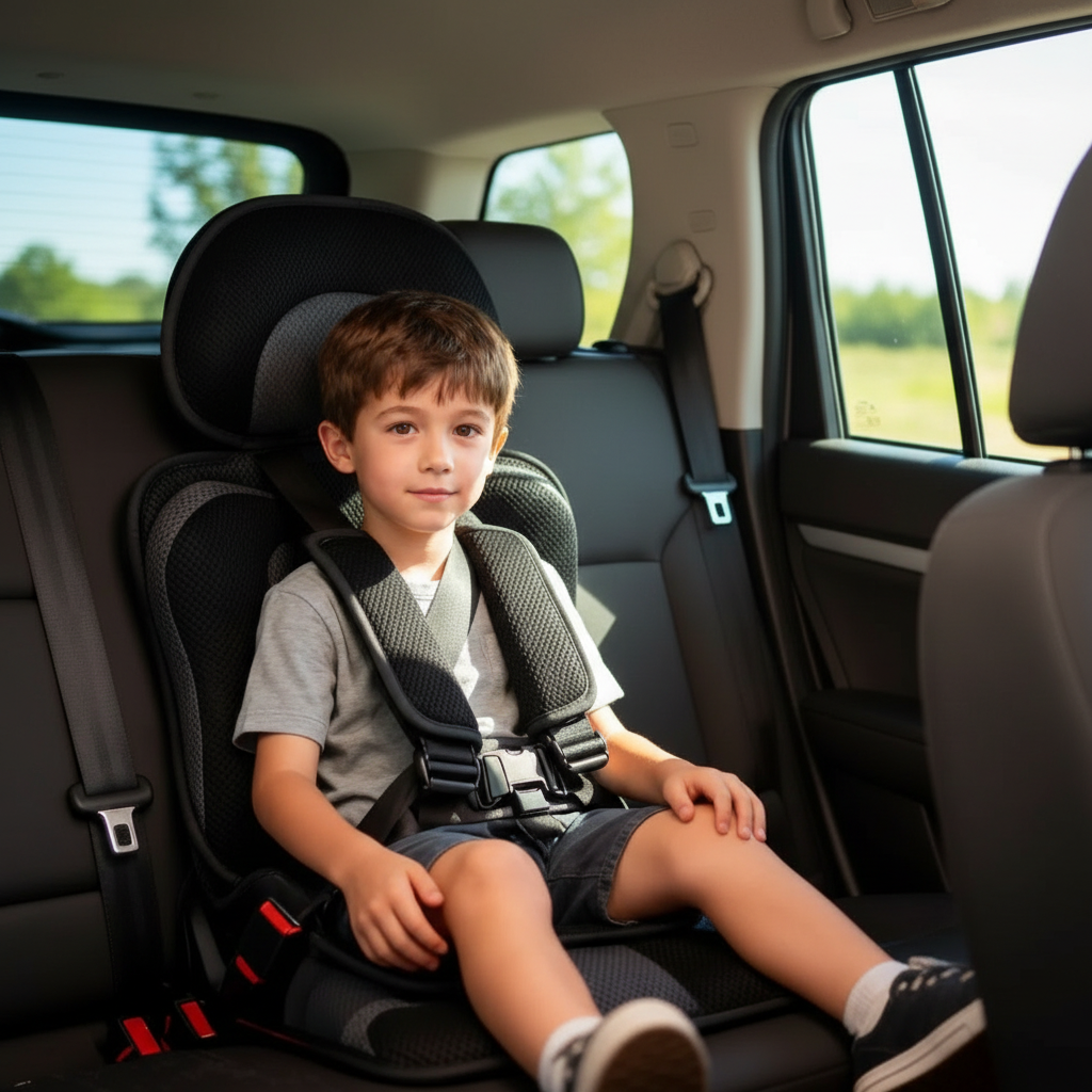 Faltbarer Auto-Kindersitz – 5-Punkt-Gurt, für 0–14 Jahre
