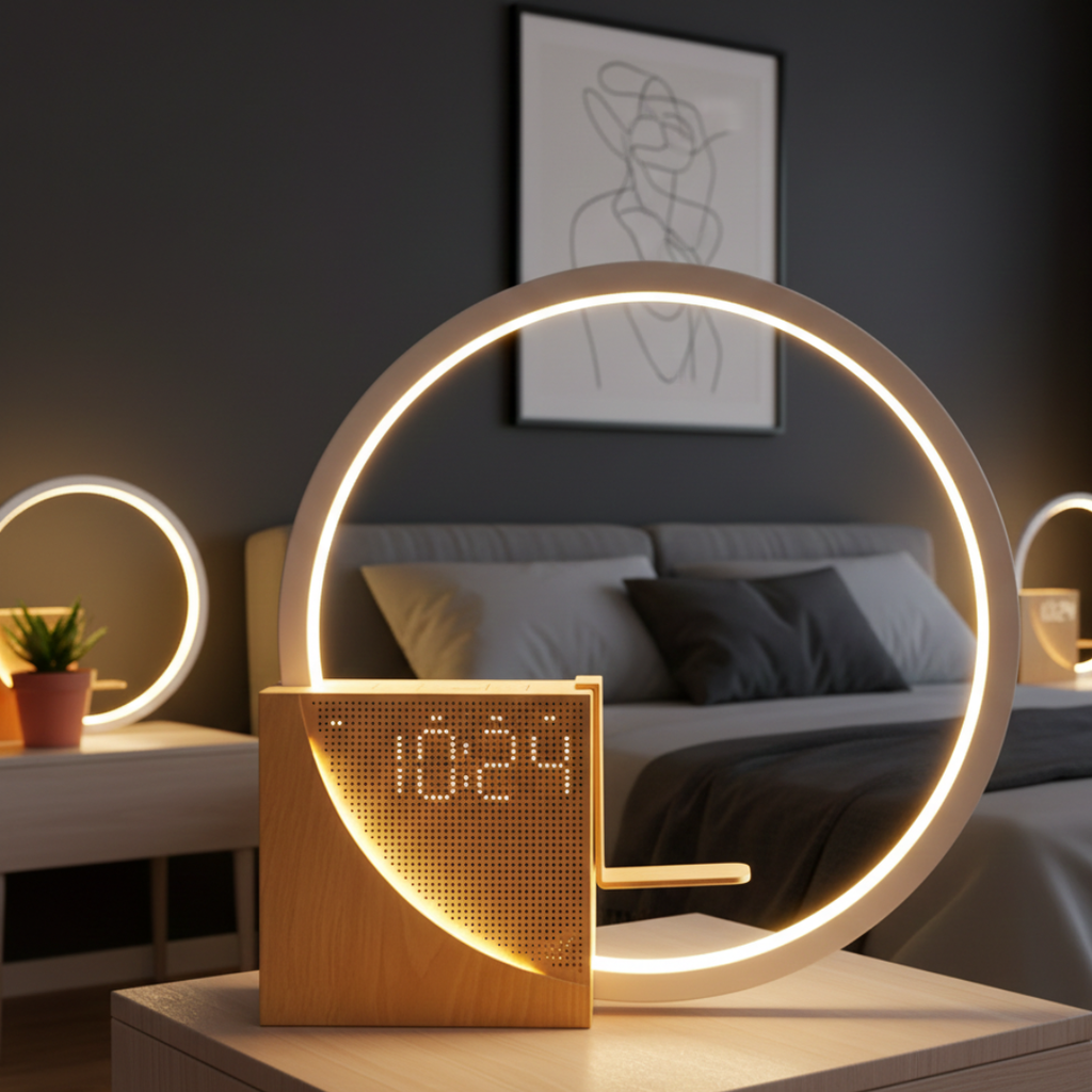 White Noise Bedside Lamp — Touch-Activated Dimmable Nightlight