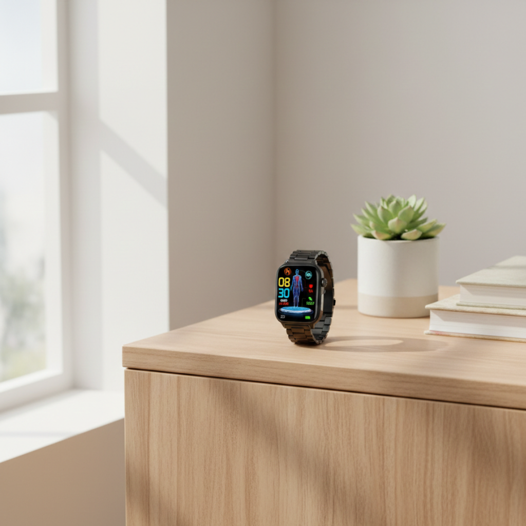 AMOLEDディスプレイ搭載防水スマートウォッチ、Bluetooth通話対応