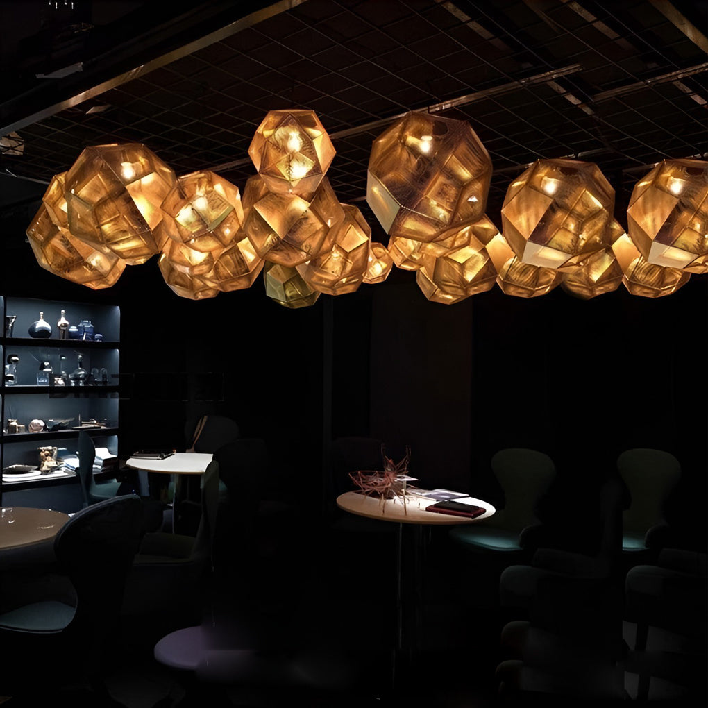 LichtDesign Geometric Round Pendant Lamp — 40 cm Diameter, Durable Black Metal