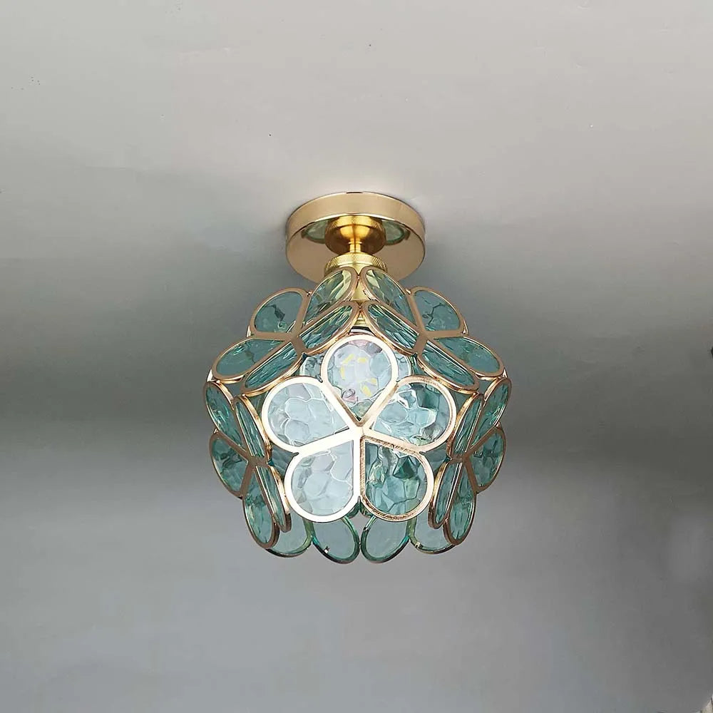 Floyem-plafondlamp met gouden acrylbloem van 20cm