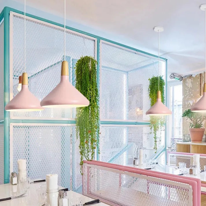 Lumiere Macaron-Inspired Conical Metal Pendant Light