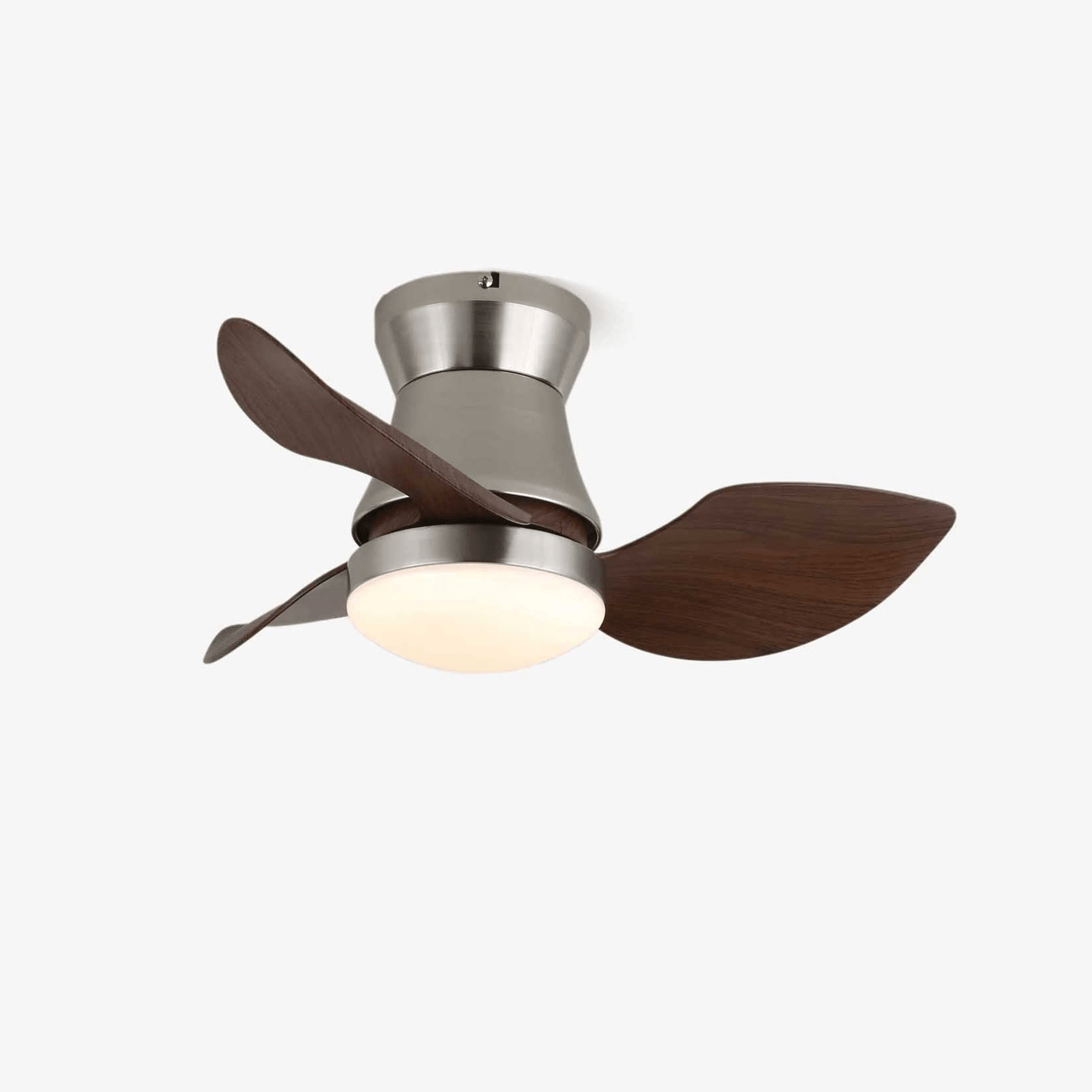 Modern Ceiling Fan with Lighting, Wood & Metal, ø60×30cm