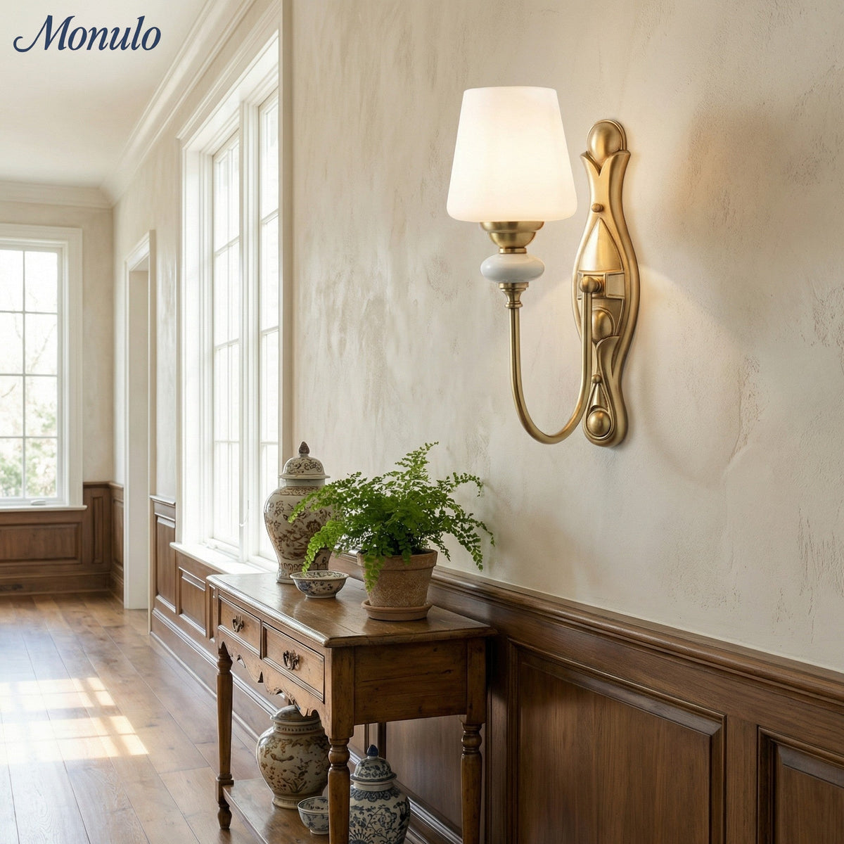 Keramische wandlamp met stoffen kap, 1 of 2 E27-lampen
