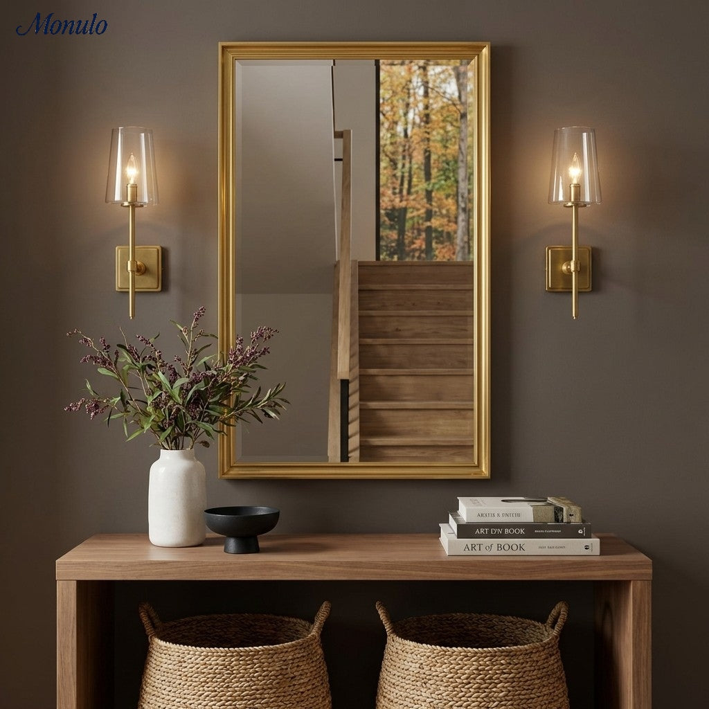 Wandlamp van helder glas — configuratie van één tot drie lampen