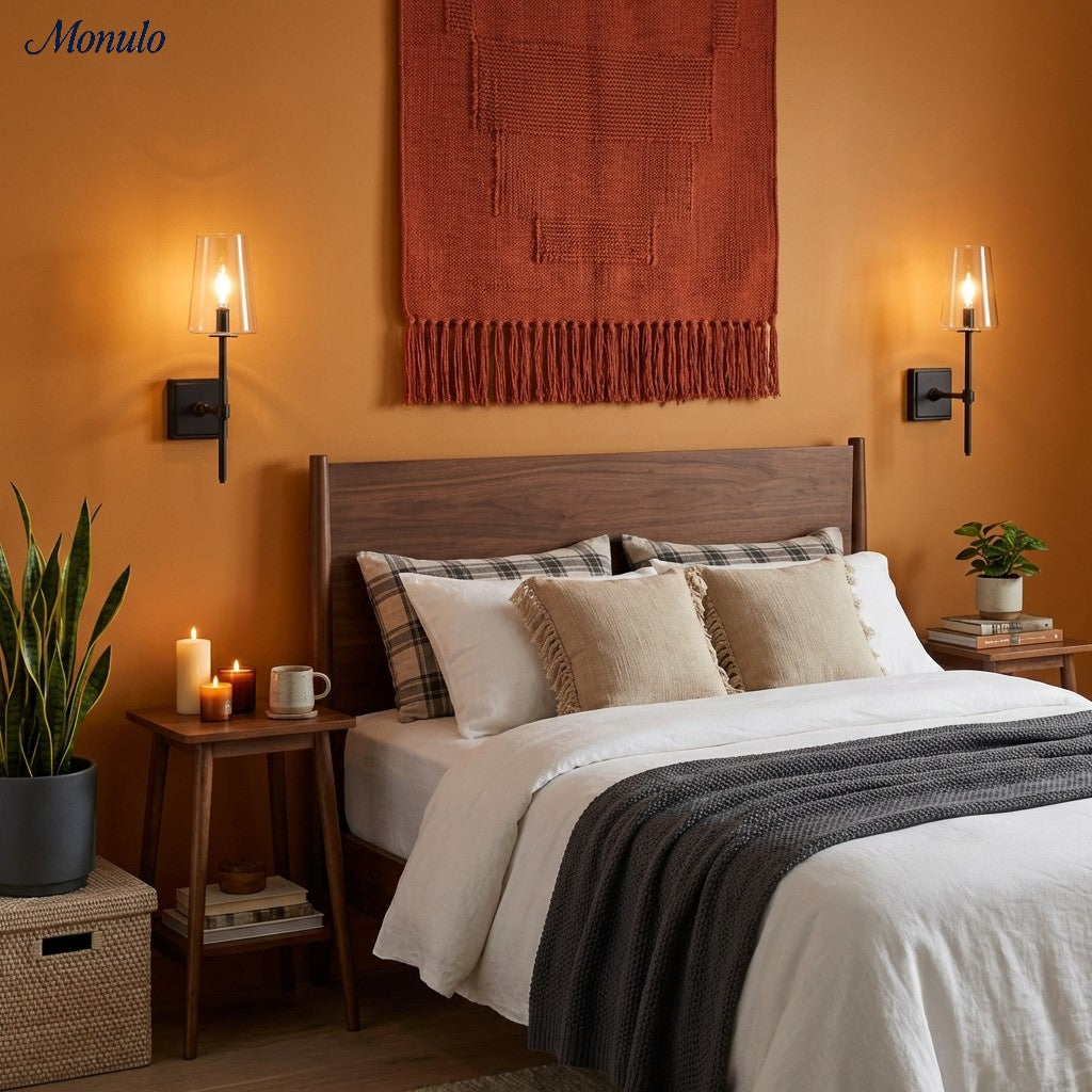 Wandlamp van helder glas — configuratie van één tot drie lampen