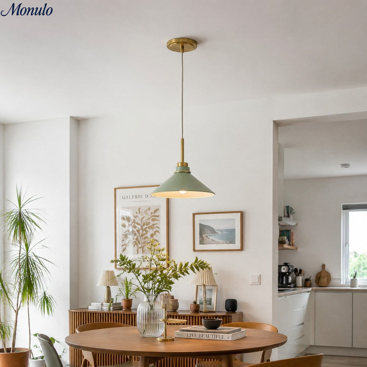 Kegelförmige Pendelleuchte — dimmbarer Landhausstil