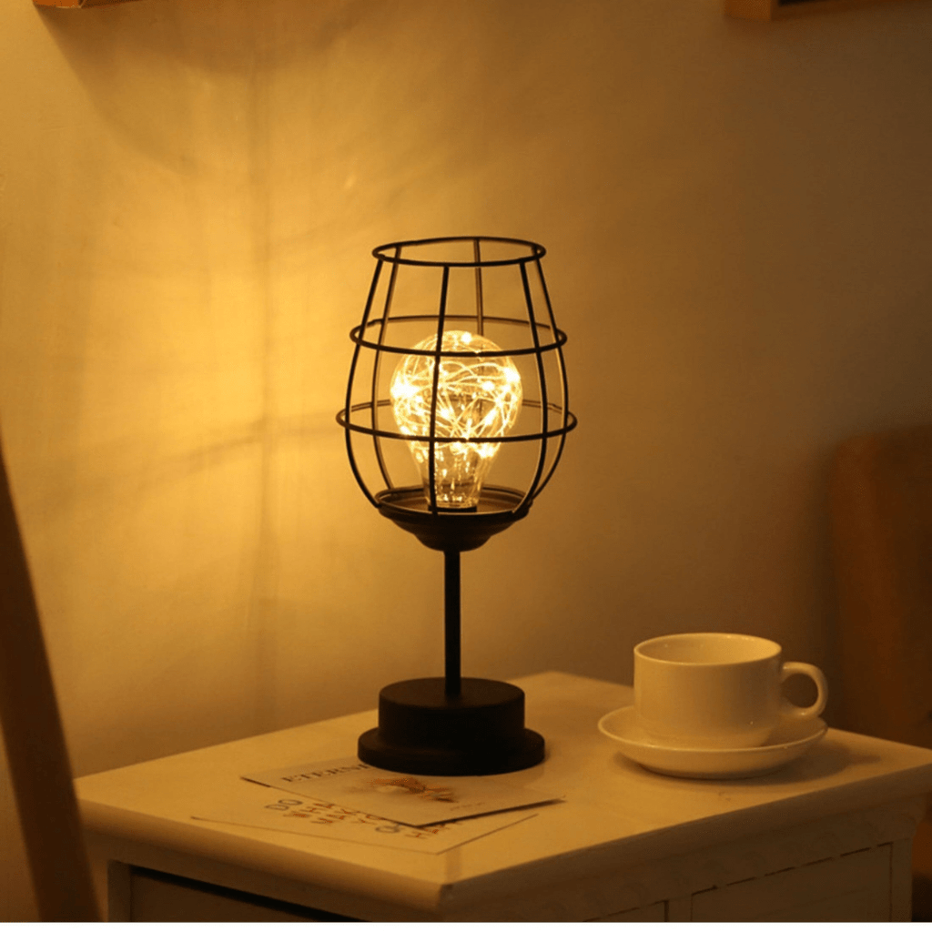 Lámpara de mesa LED inalámbrica - luz ambiental moderna de acero