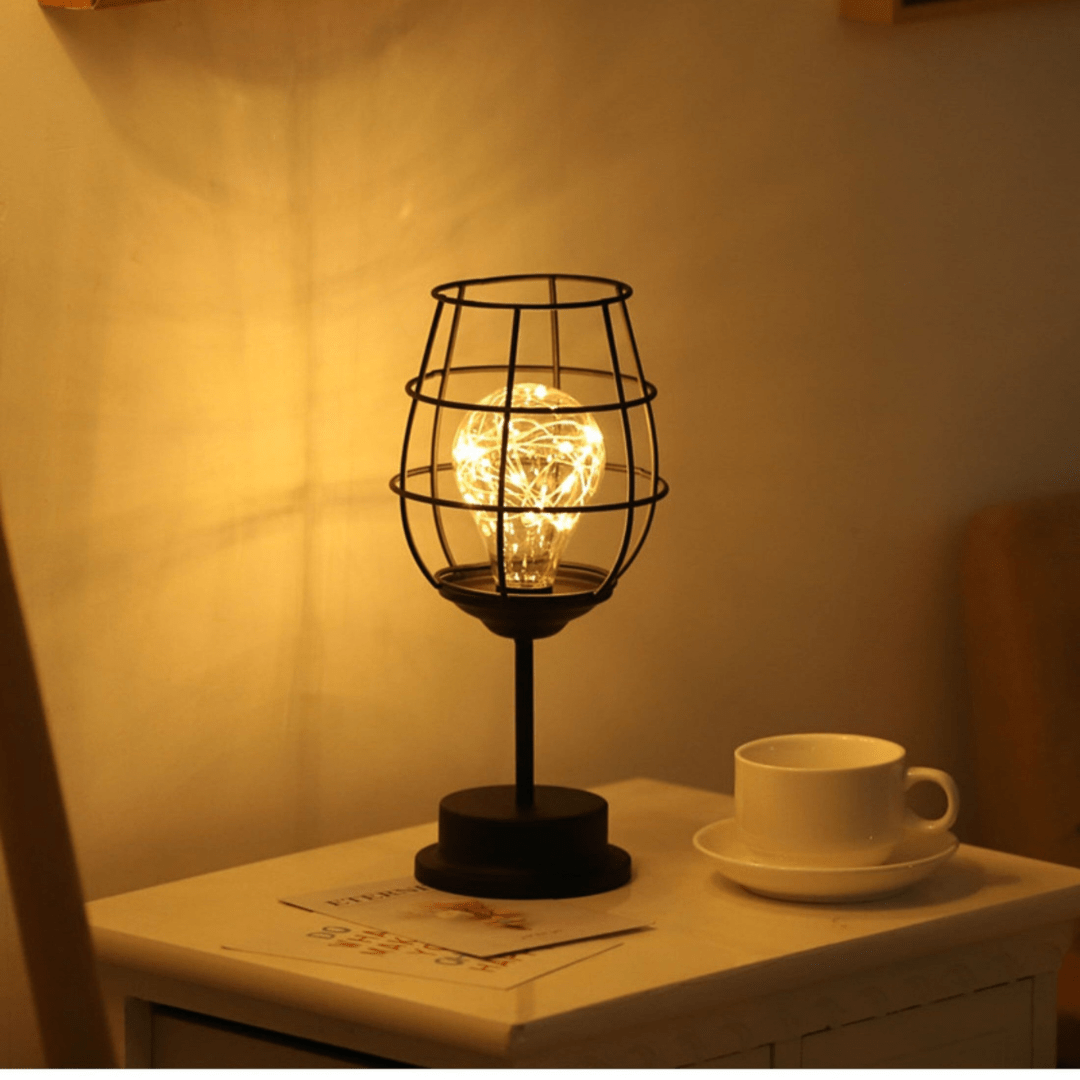 Lámpara de mesa LED inalámbrica - luz ambiental moderna de acero
