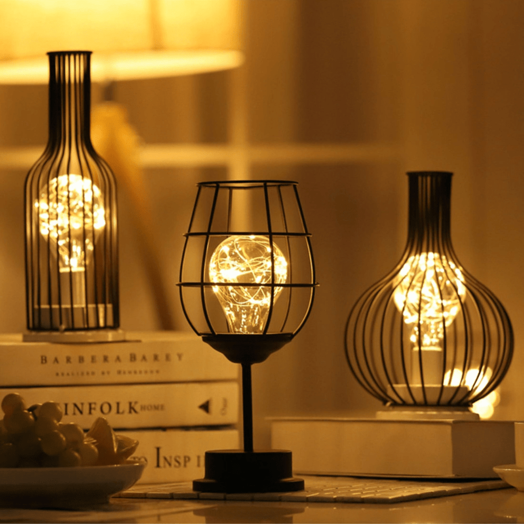 Lámpara de mesa LED inalámbrica - luz ambiental moderna de acero