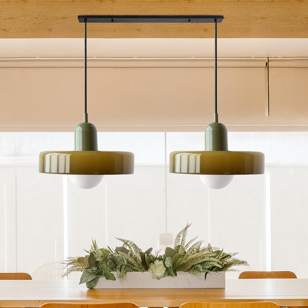 Luccon-pendellampe med dobbeltglas, G9, 35 cm