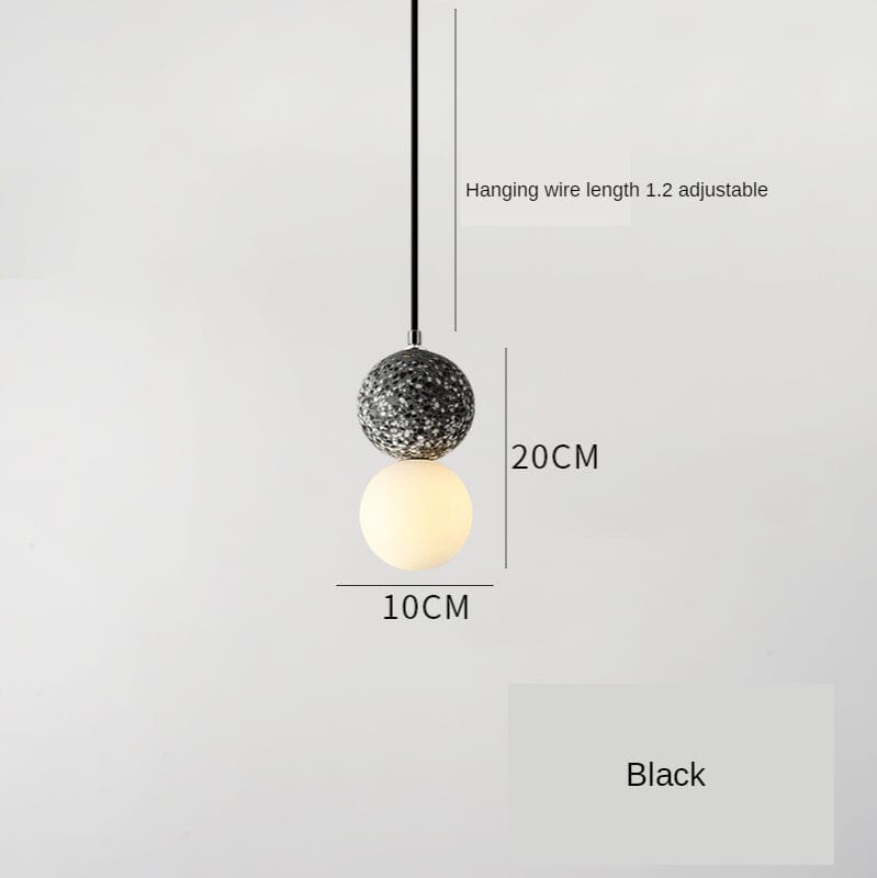 AuroraTerra Terrazzo-pendellampe — 4 in x 7.8 in / 10 x 20 cm, håndværksmæssig europæisk finish