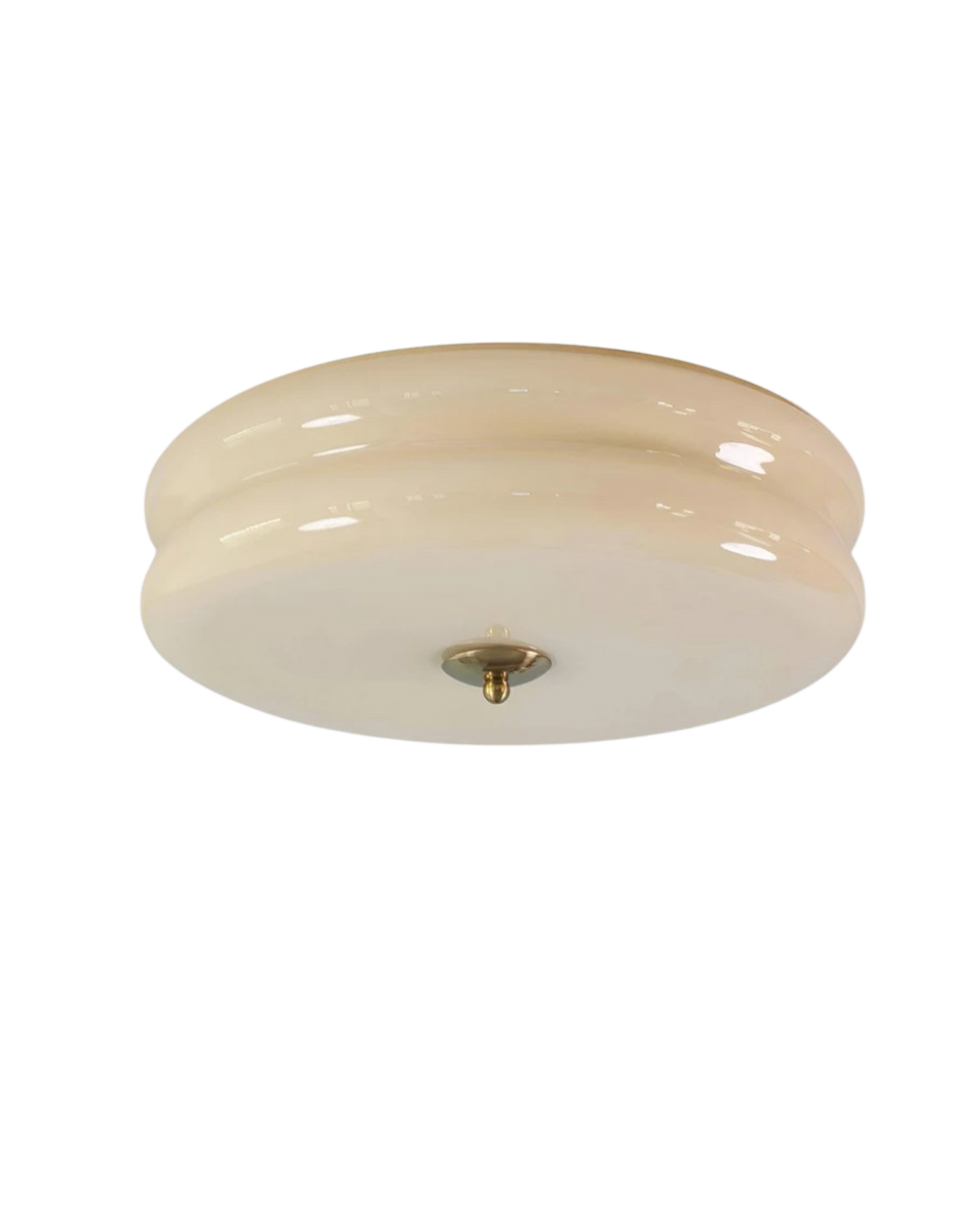 Lámpara de techo Art Déco — Beige, detalle cromado, luz cálida