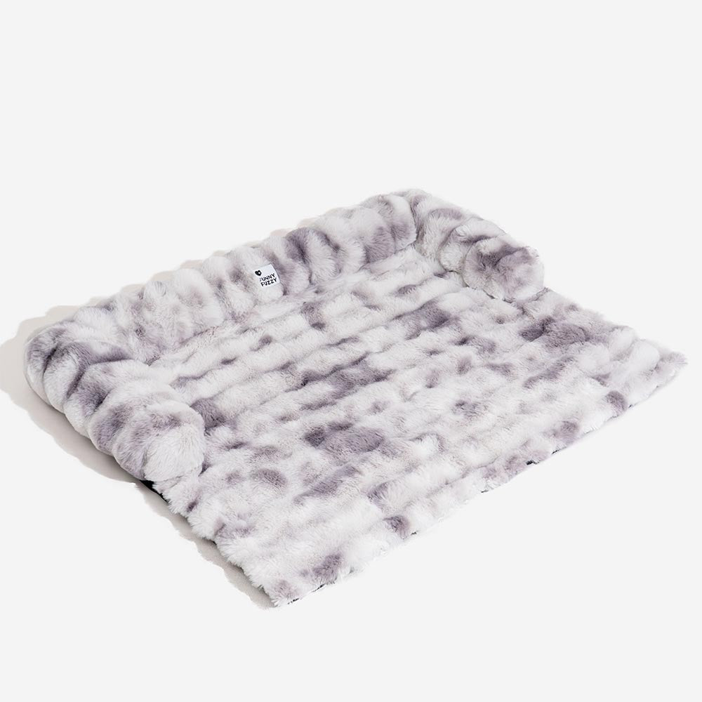 Pluszowa mata na sofę dla zwierząt — antypoślizgowa, nadająca się do prania, szaro-brązowy tie-dye