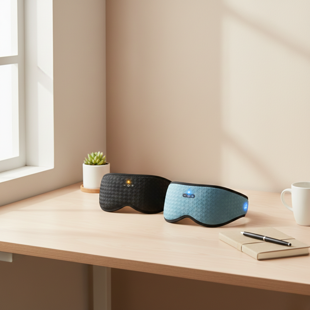 Máscara de Olhos Bluetooth com Áudio 3D — Reprodução sem Fios, Conjunto de Acessórios de Viagem