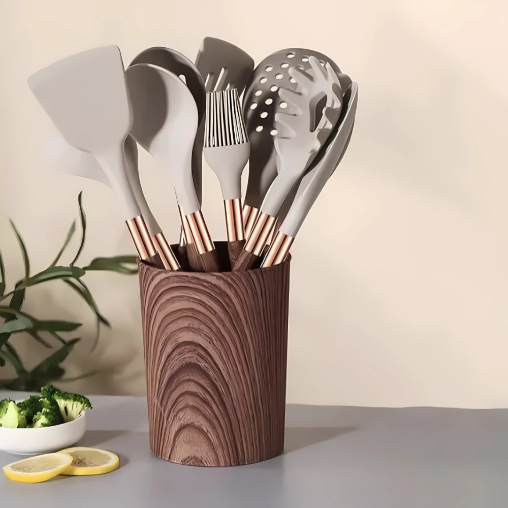 10-Piece Silicone Utensil Set — Heat-Resistant, Ergonomic Handles, Non-Stick