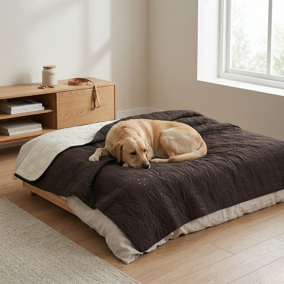 防水プラッシュ素材の犬用カバー - ベッド＆カーシートプロテクター