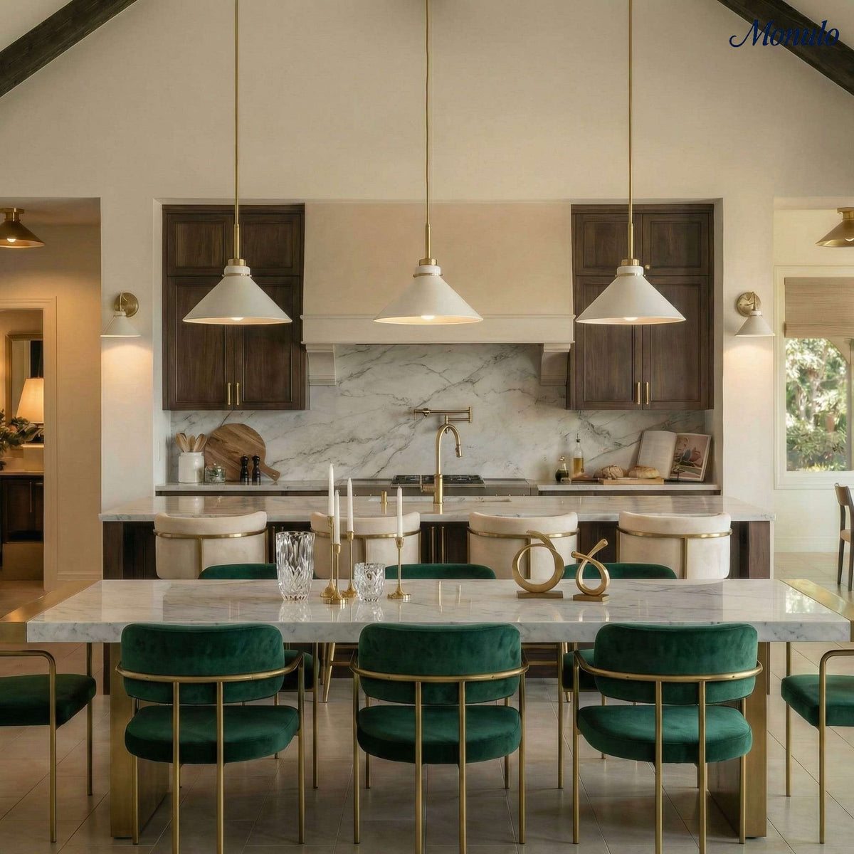 Kegelförmige Pendelleuchte — dimmbarer Landhausstil
