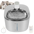 Fuente inteligente de acero inoxidable de 4L para mascotas — Filtro inalámbrico, bomba silenciosa