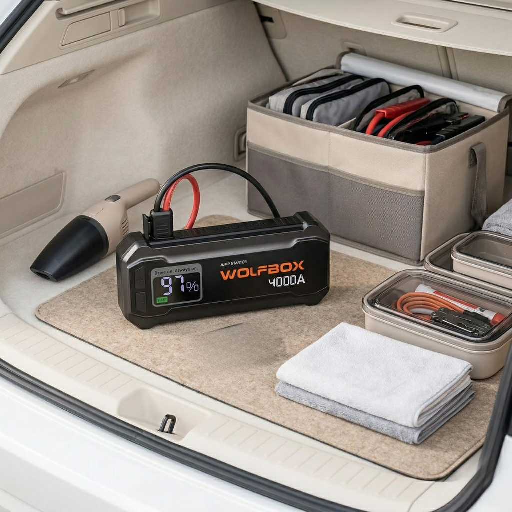 Tragbares 24000mAh-Auto-Starthilfegerät — 4000A Spitzenstrom