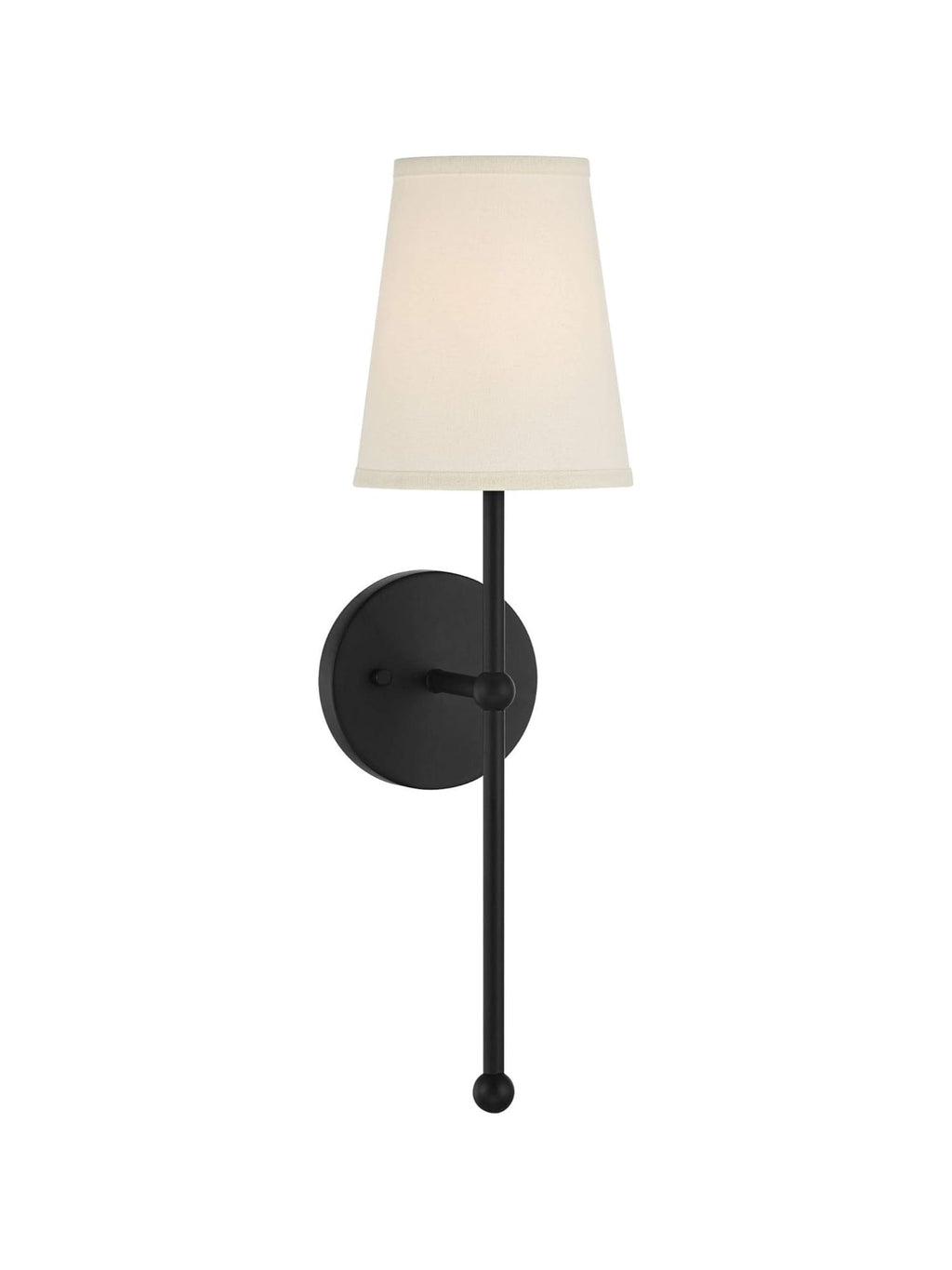 Lampă de perete scandinavă din alamă — abajur din material textil, 15x53 cm