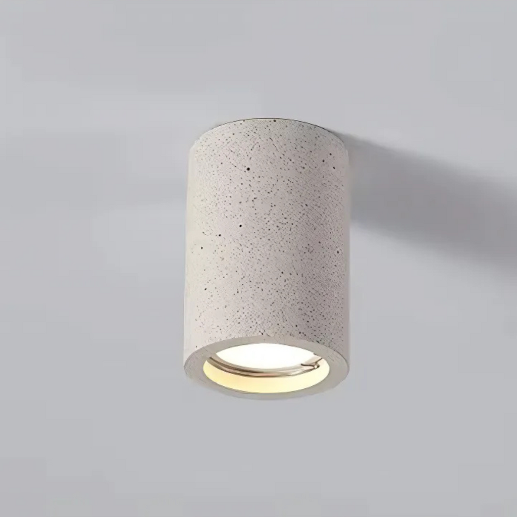 NovaStone Ceiling Lamp Collection — Authentic Stone Detail, Brushed Metal Finish