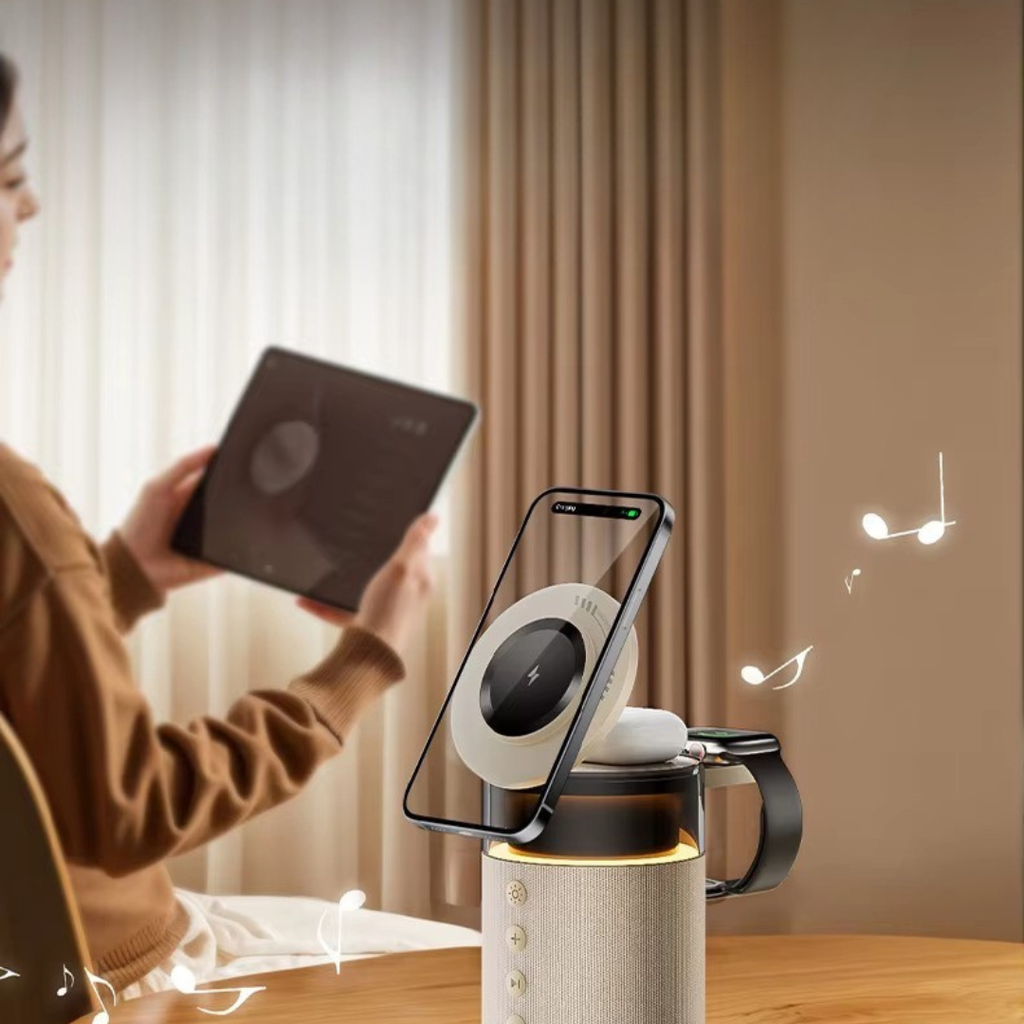Magnetische 5-in-1-Ladestation — Schnelles gleichzeitiges kabelloses Laden für iPhone, iWatch und AirPods