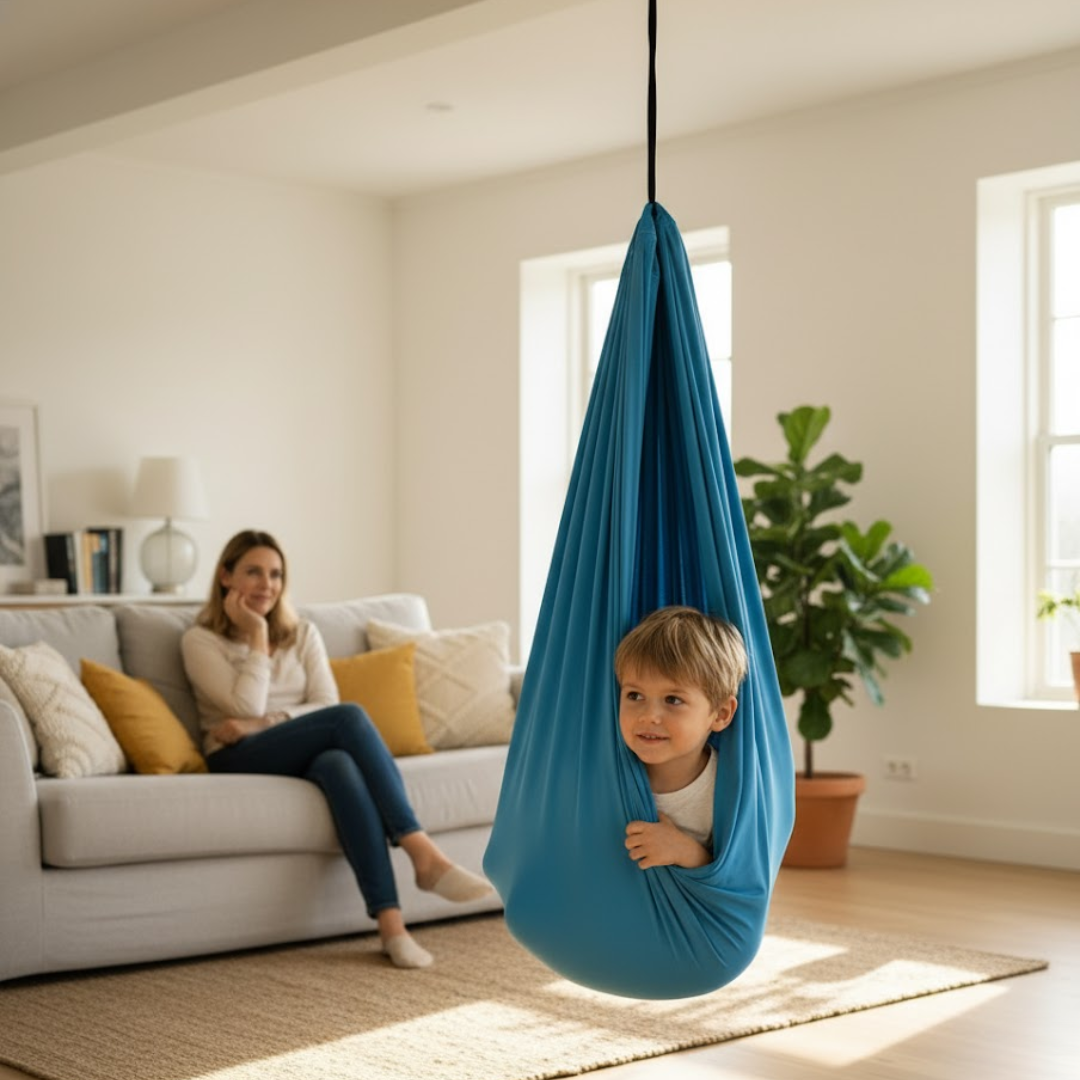 Sansegynge — Elastisk stof, blå, grå, rød, lilla, 100x280/150x280cm