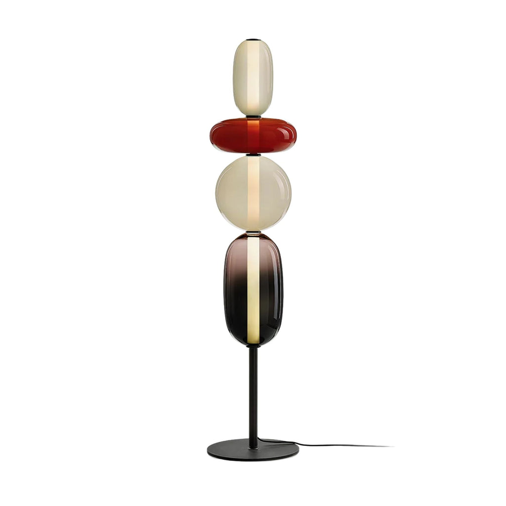 LED-golvlampa i glas, 130 eller 160 cm, röd vit svart