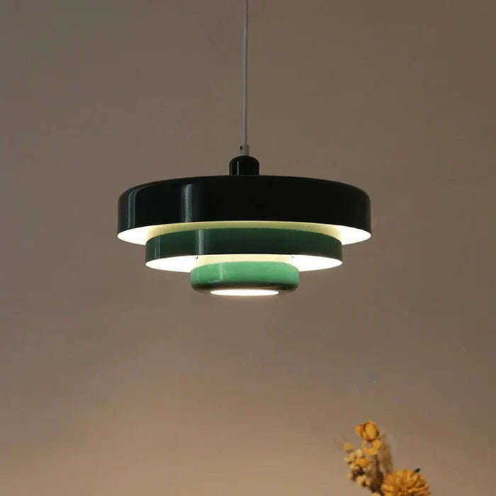 Vintage-pendellampe i metal — varm hvid LED, sort og bronze