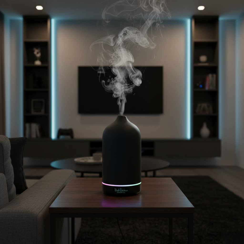 Difusor ultrasónico compacto Skypipe - niebla fría, autonomía de 3–7 horas, luz nocturna integrada
