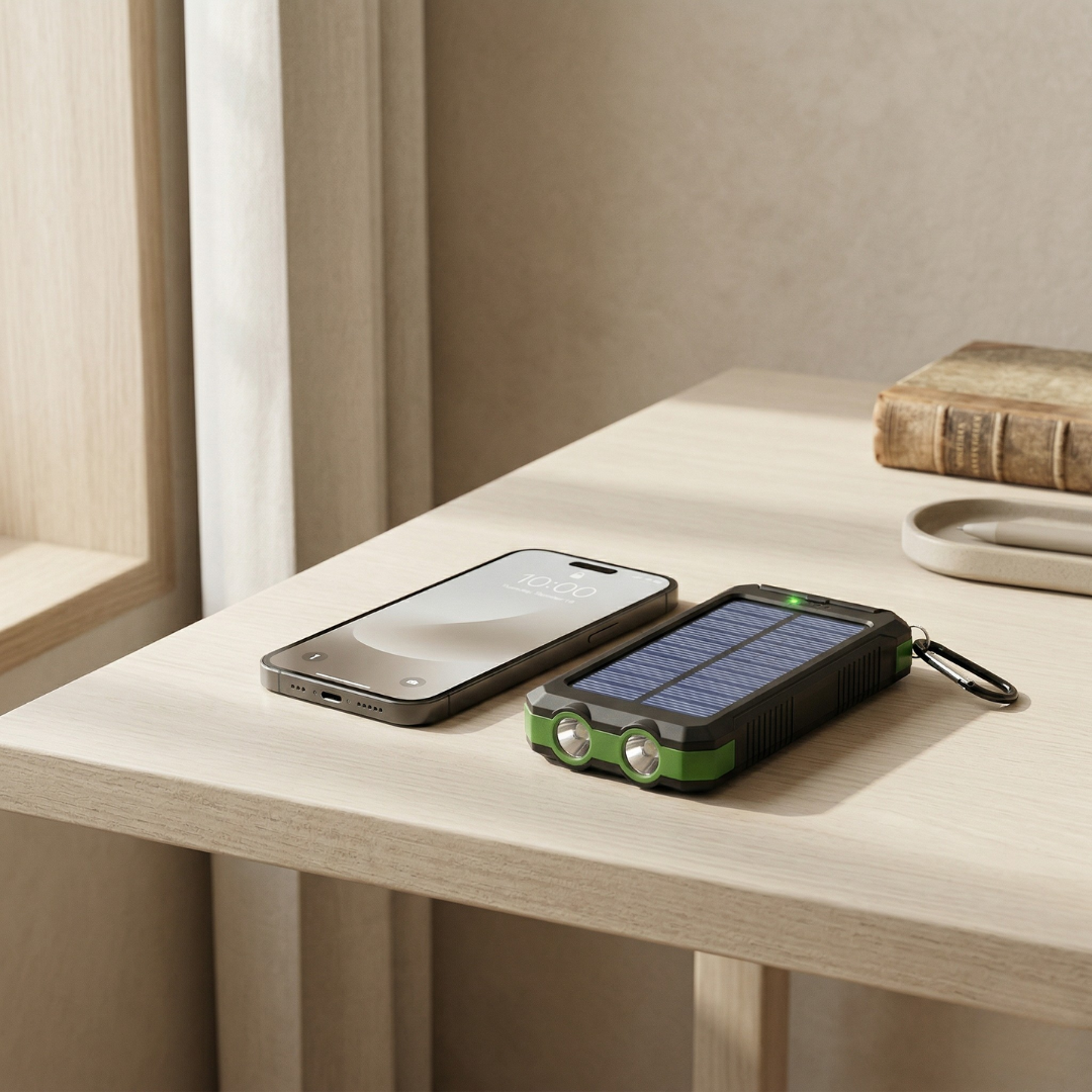PowerMax 80000mAh nagy kapacitású napelemes töltő — Beépített LED-fény